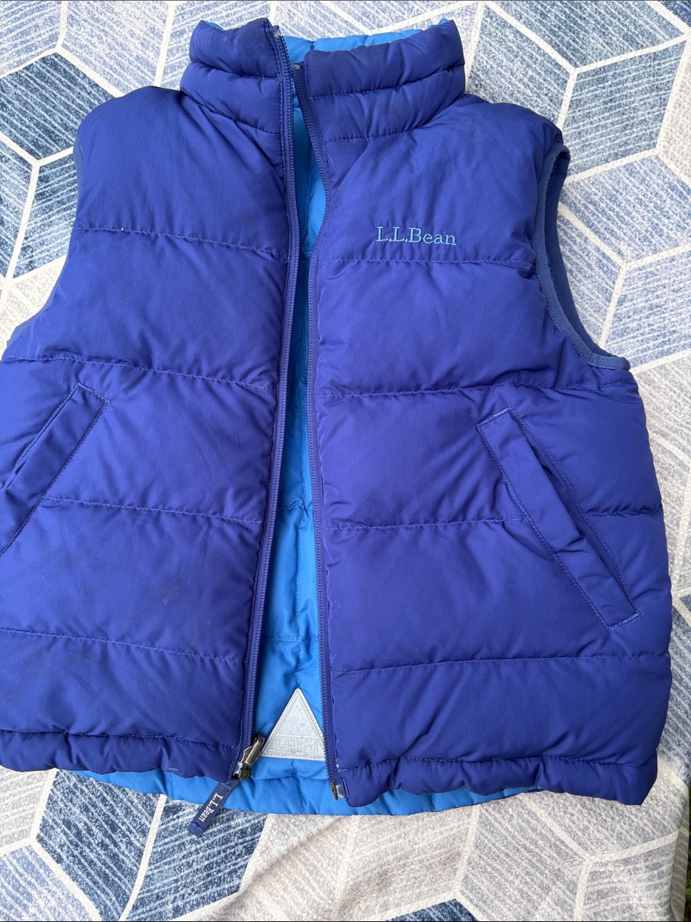 L.L. Bean Blue Quilted Puffer Vest